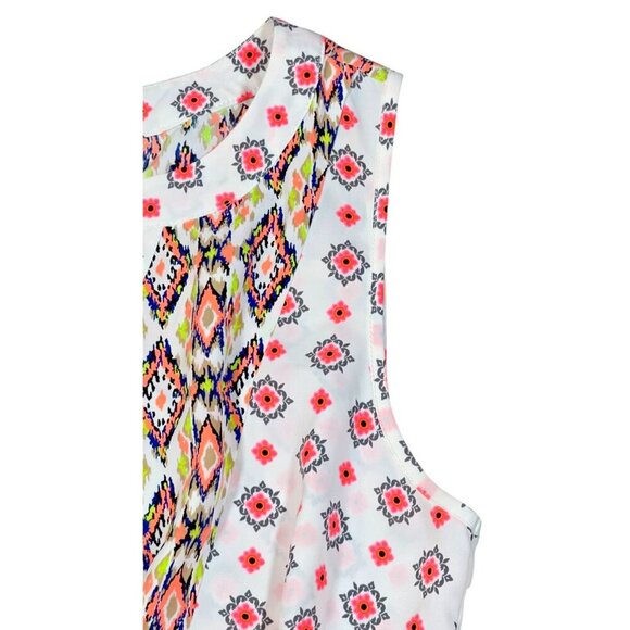 Pink Owl Boho Print Sleeveless Button Up Elastic Waist - Picture 7 of 10